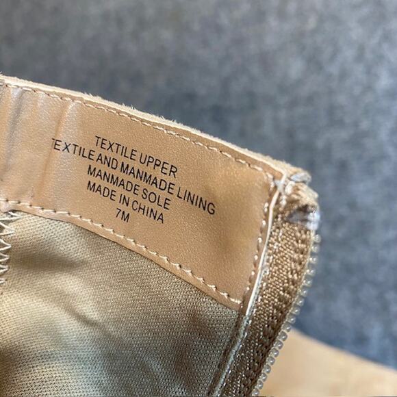 LOFT Tan Ankle Booties Womens 7 Stacked 2.75 inch Heel Side Zipper Shoes - Picture 7 of 8